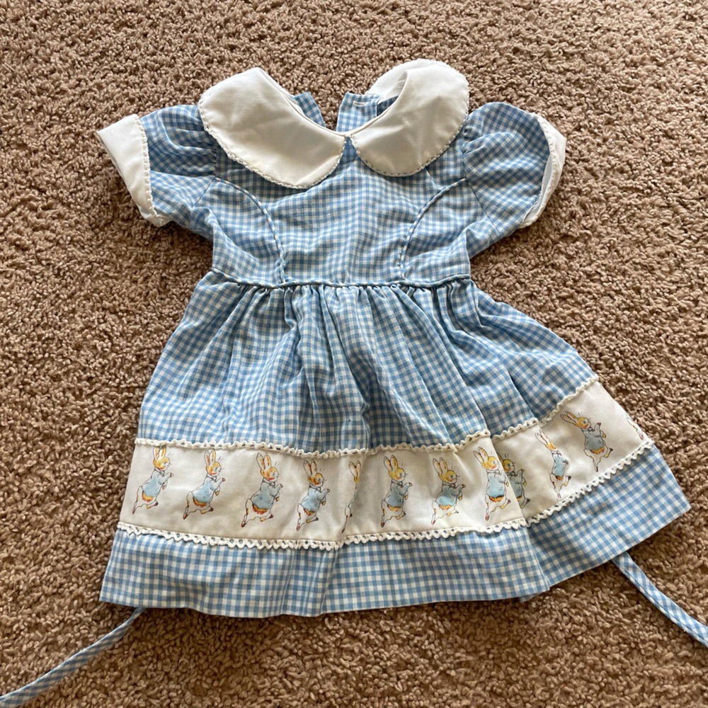 Kate Greenway Vintage Girls Bunny Dress 4T